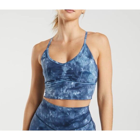 Gymshark Womens Elevate Longline Light Support Sports Bra JM3 Blue/Brown (lot 2) - Picture 2 of 6